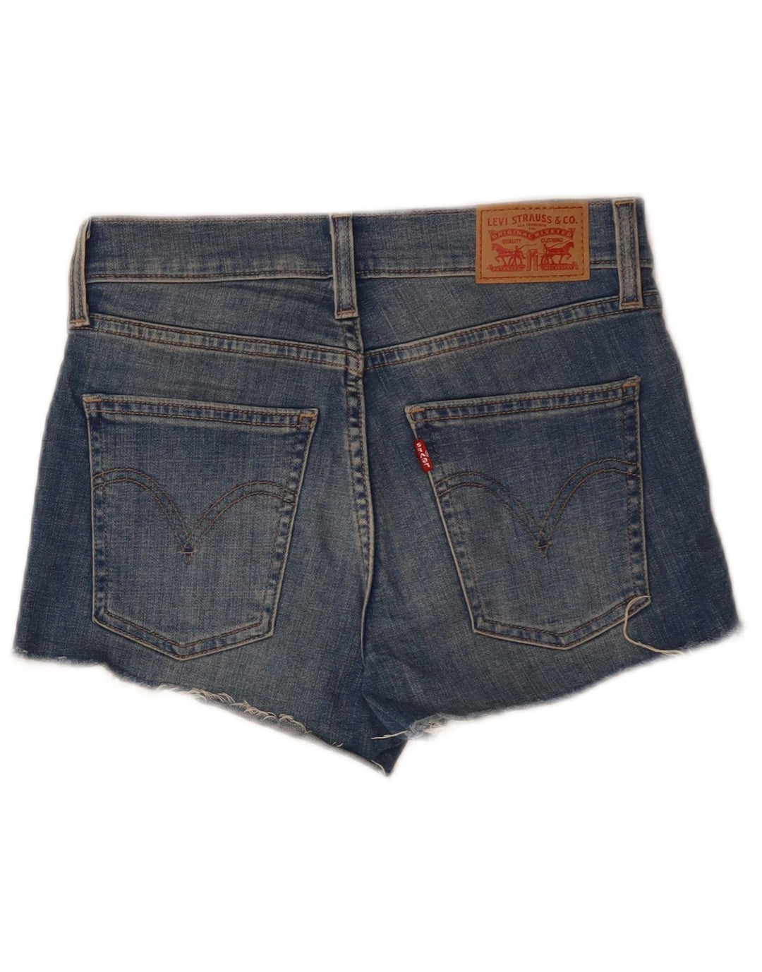 Damskie spodenki jeansowe LEVI'S 501 w trudnej sytuacji W24 XS, niebieska bawełna