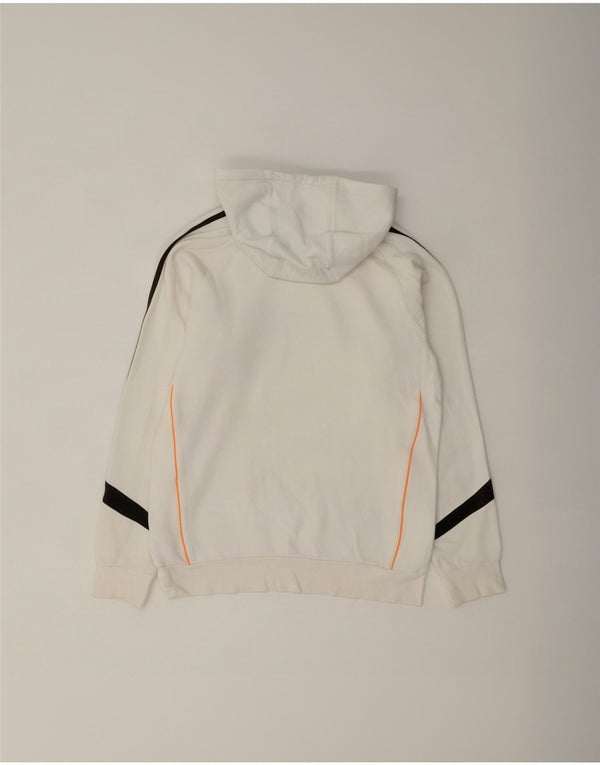 Męska bluza z kapturem Adidas z grafiką, mała, biała, z blokami kolorów, bawełniana