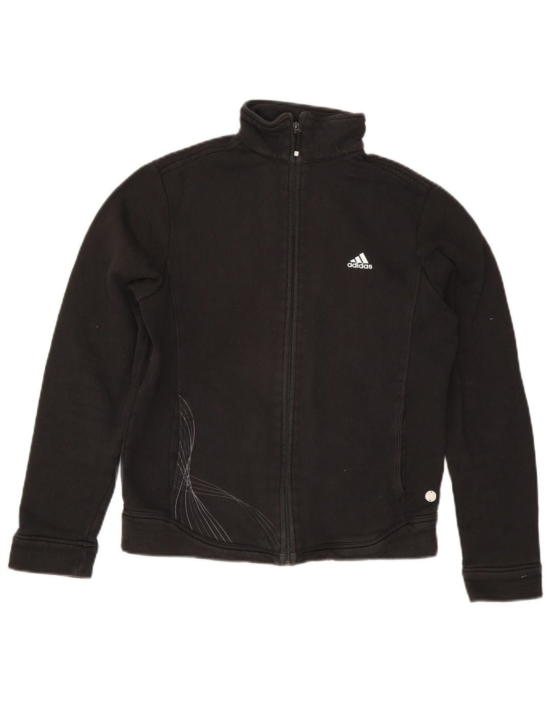 Damska kurtka dresowa Adidas UK 16, duża, czarna bawełna