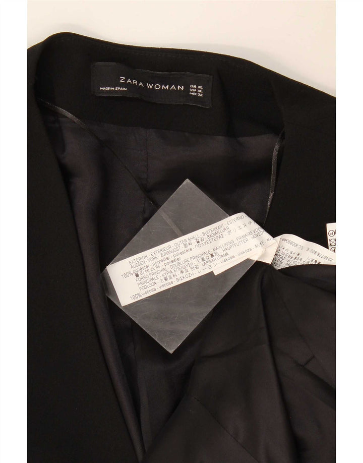 Zara Damska marynarka otwarta UK 18 XL Czarny Poliester
