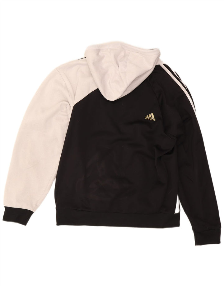 Adidas Męski sweter z kapturem i zamkiem, mały, czarny, poliester
