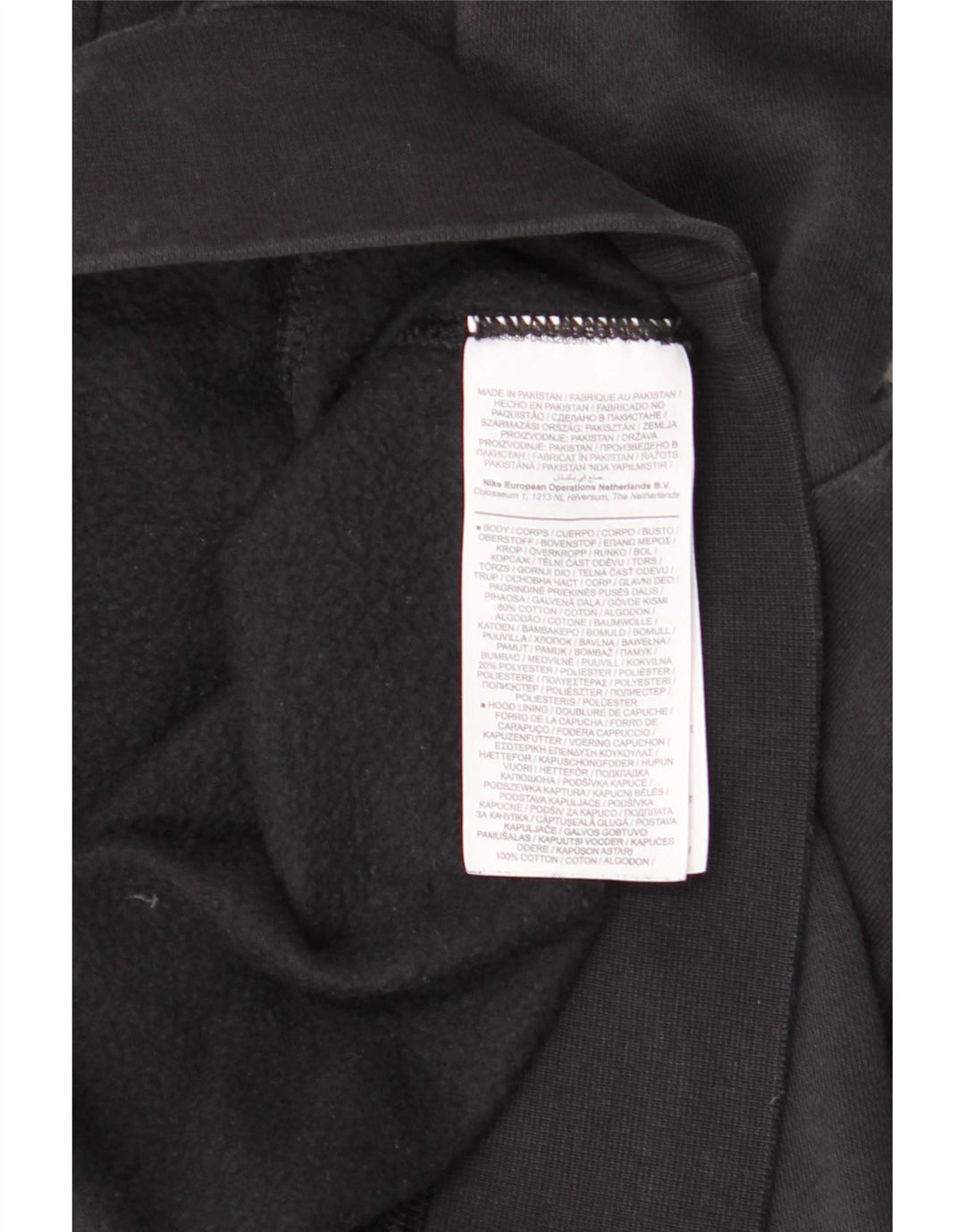 Męski sweter z kapturem Nike z grafiką, mały, czarny, bawełniany