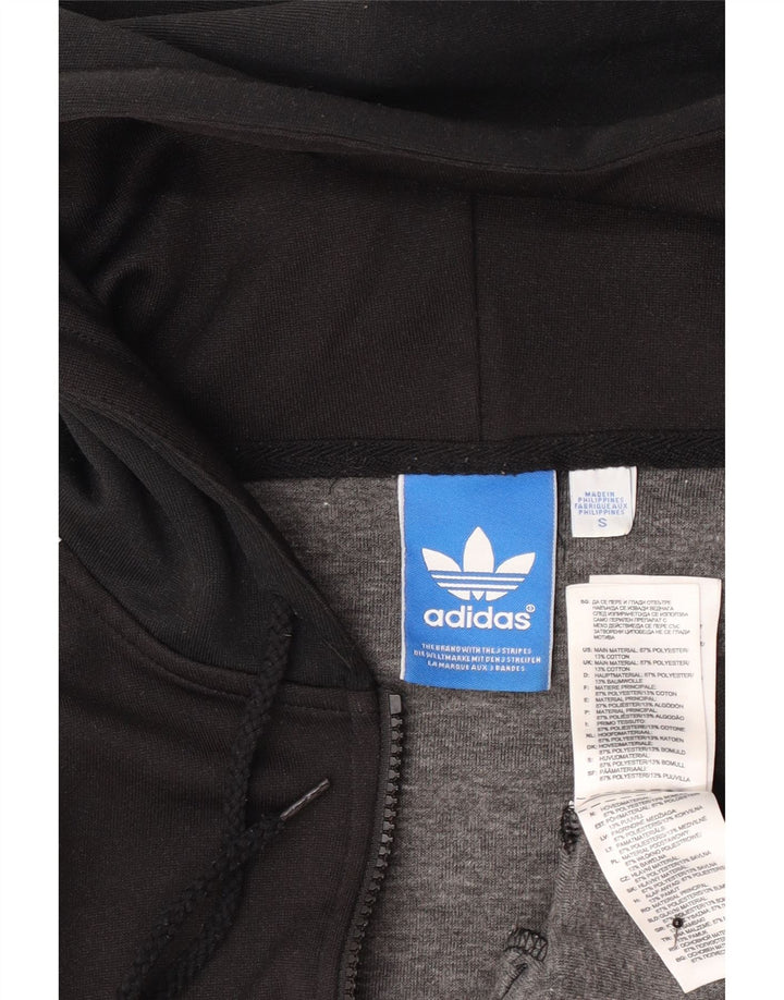 Adidas Męski sweter z kapturem i zamkiem błyskawicznym, mały, czarny poliester