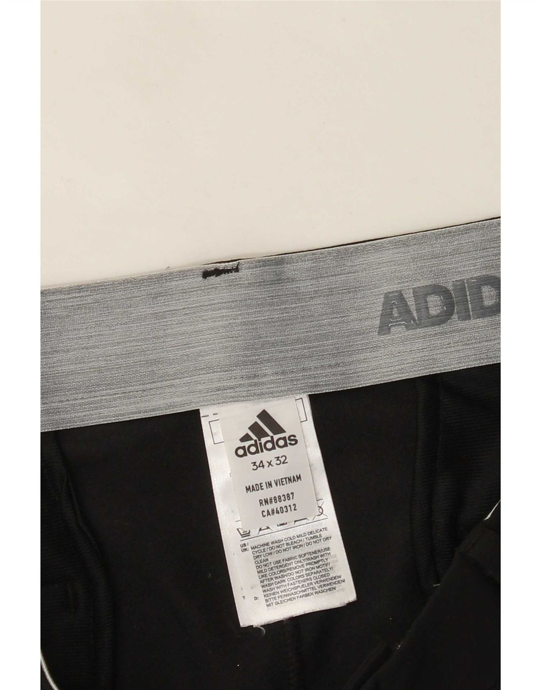 Adidas Męskie Proste Spodnie Chino W34 L32 Czarny Poliester