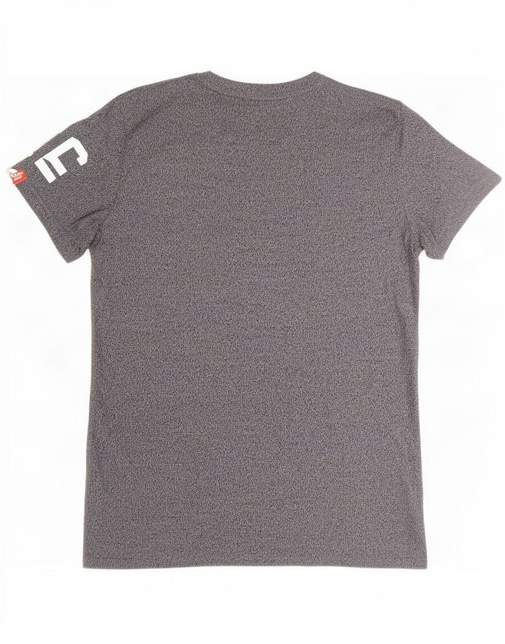 Męski T-shirt Superdry z grafiką, średnioszary, bawełniany w cętki