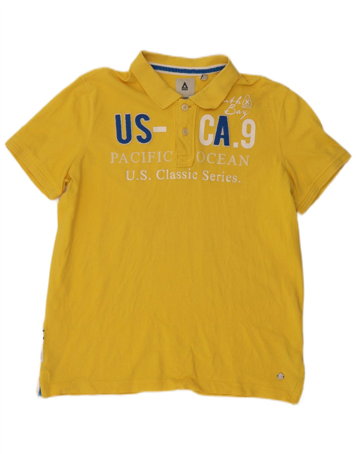 Męska koszulka polo Gaastra z grafiką XL, żółta, bawełniana