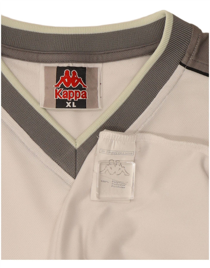 Top chłopięcy Kappa 13-14 lat XL, biały poliester w blokach kolorów