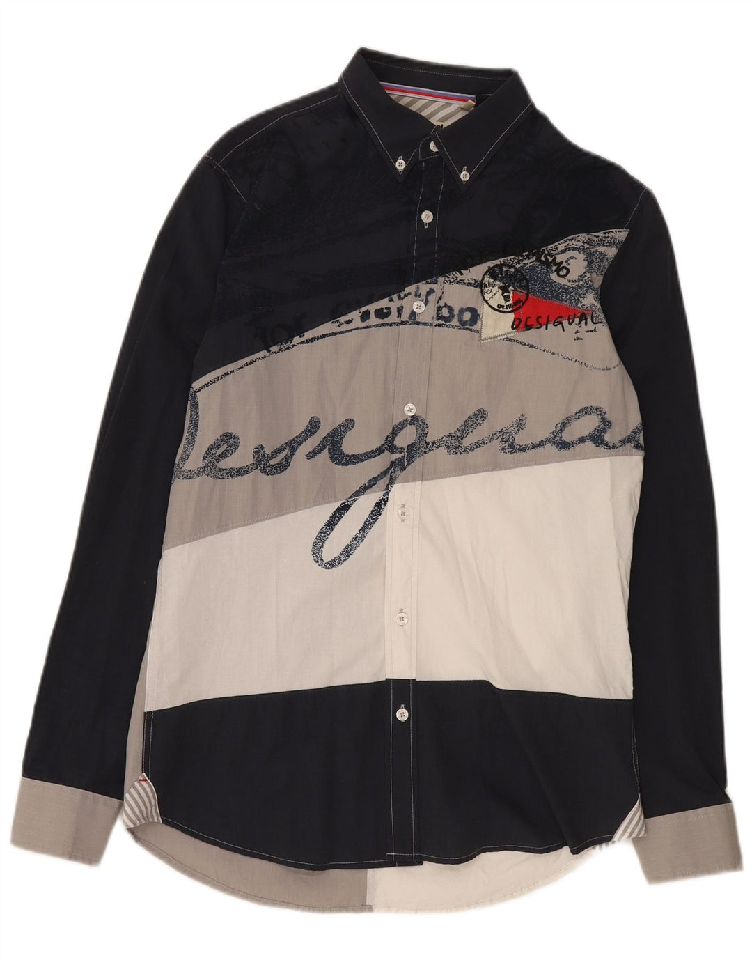 Męska koszula z grafiką Desigual, duża, wielobarwna, bawełniana z blokami kolorów