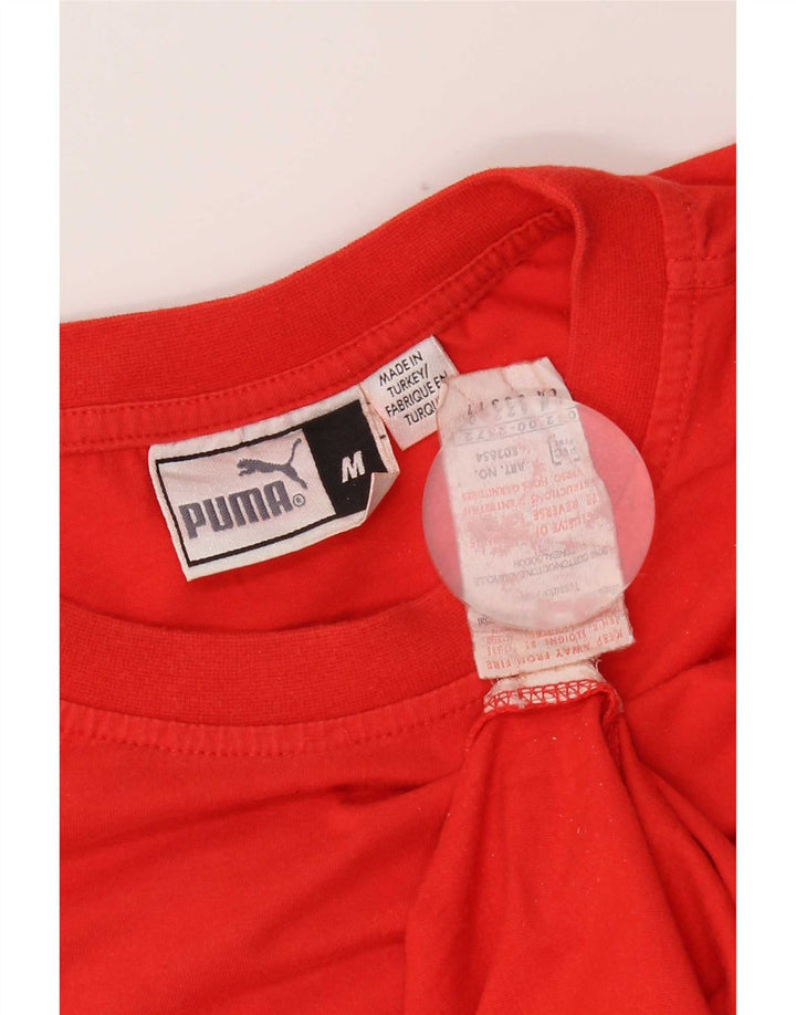 Męska koszulka z grafiką Puma, bawełniana, średnia czerwona