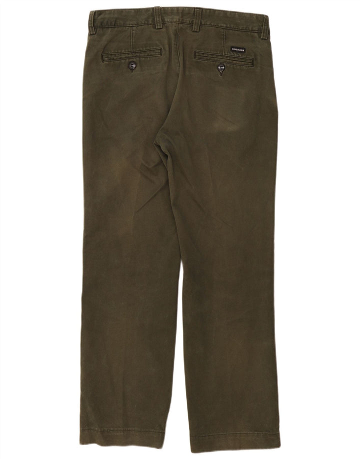 Męskie proste spodnie chino DOCKERS W34 L30, bawełna khaki