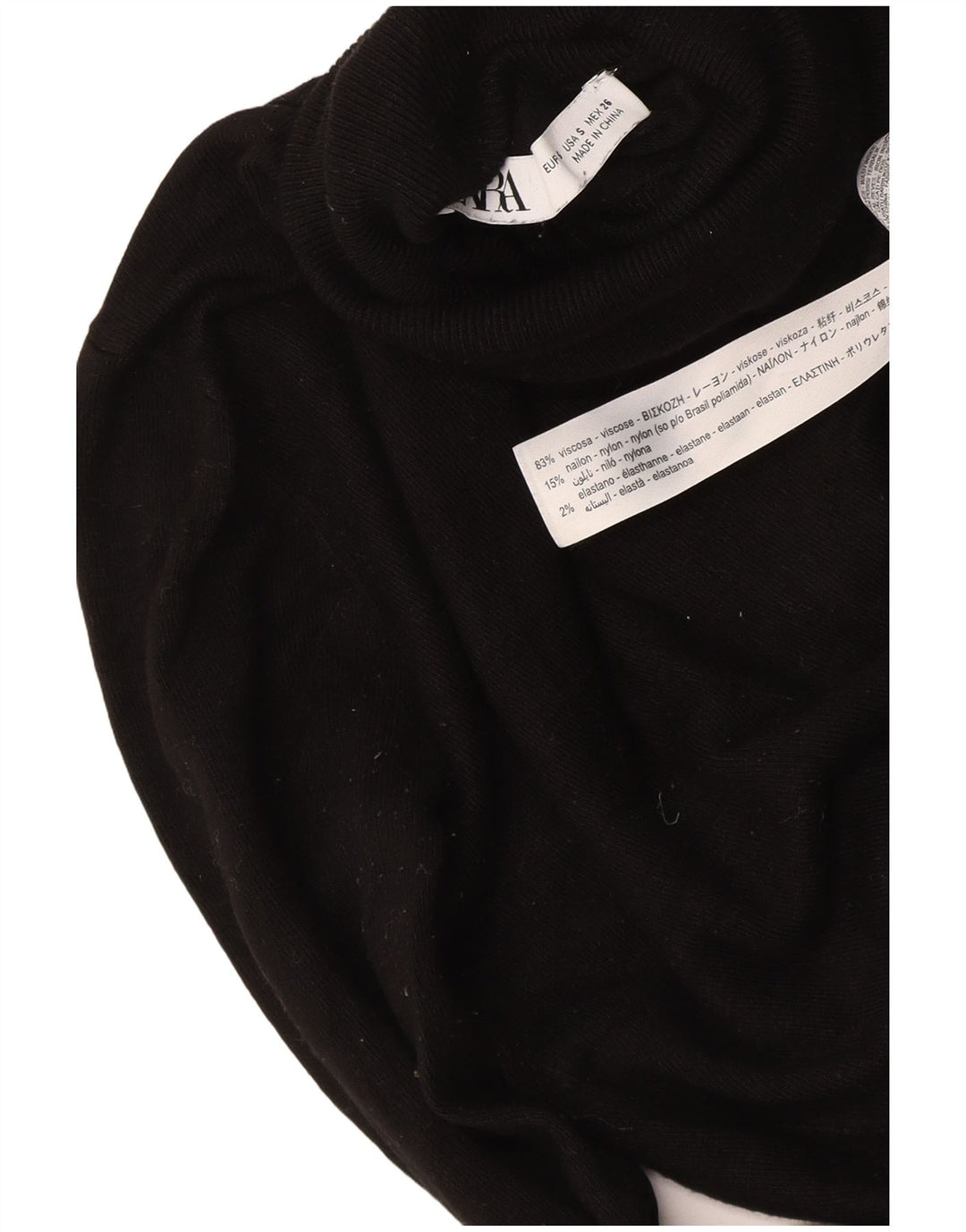 Damski sweter z golfem Zara UK 10 Small, czarna wiskoza