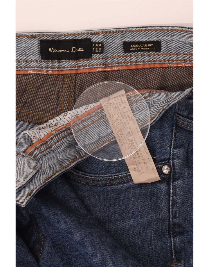 Damskie jeansy Massimo Dutti o regularnym kroju EU 44, duże, W34 L28, niebieskie