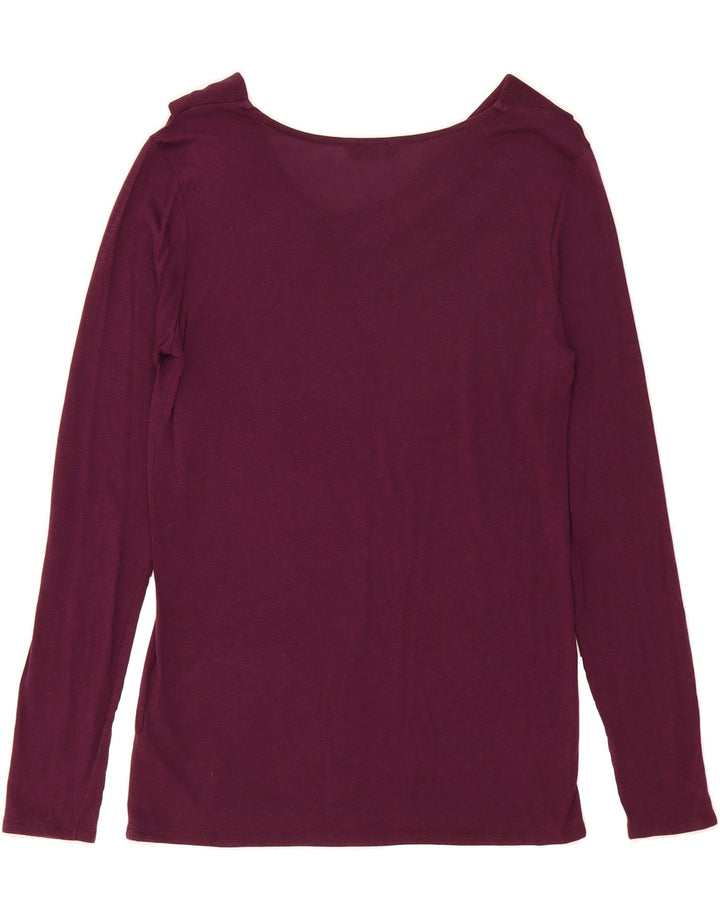 MASSIMO DUTTI Womens Top Long Sleeve UK 14 Large Purple Lyocell Vintage Massimo Dutti and Second-Hand Massimo Dutti from Messina Hembry 