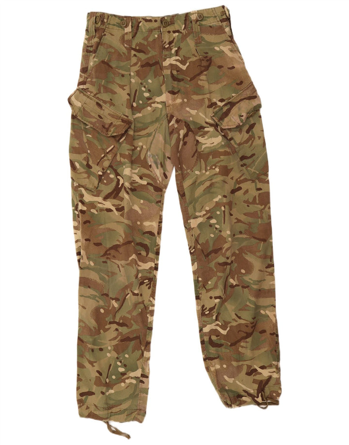 Męskie proste spodnie cargo w stylu vintage W30 L32 Khaki Poliester w kamuflażu