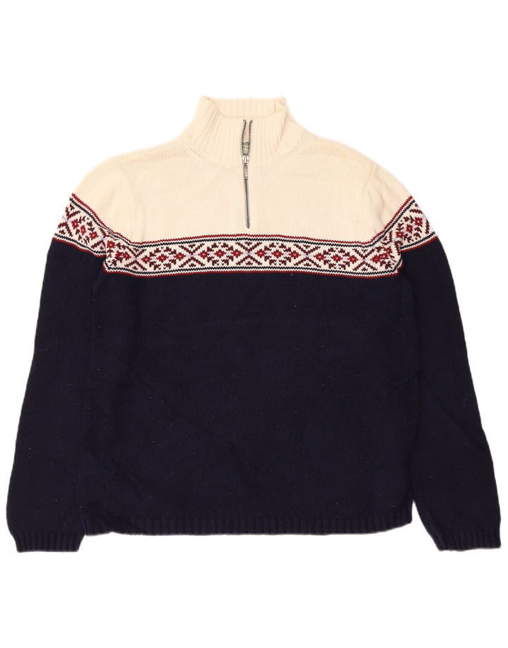 Damski sweter zapinany na zamek EDDIE BAUER UK 14 Średni granatowy