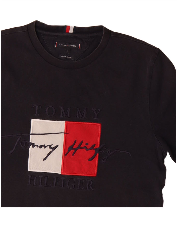 Męski T-shirt TOMMY HILFIGER z grafiką, mały, granatowy, bawełniany