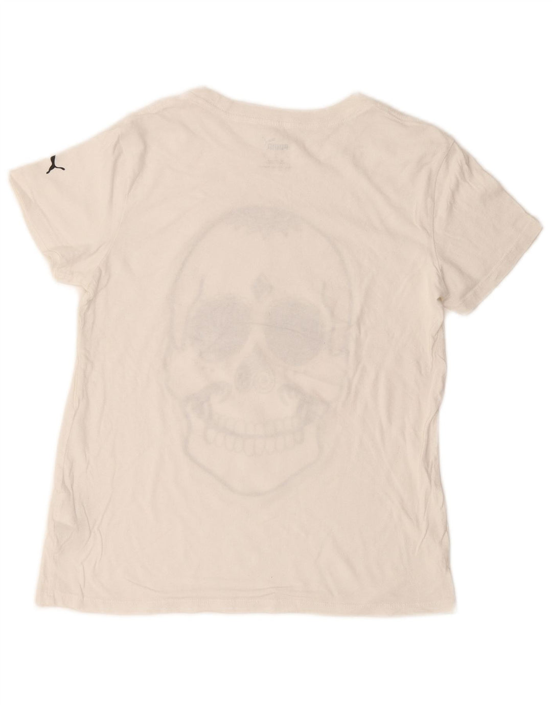 Męski T-shirt z grafiką PUMA, mały, złamanej bieli, bawełniany