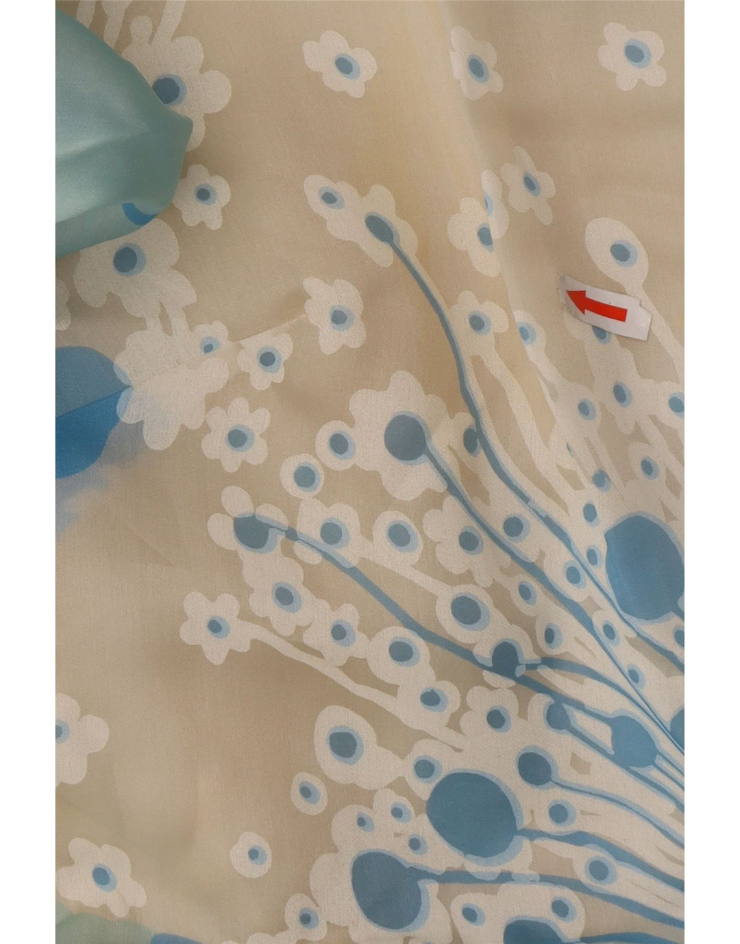 Damska sukienka maxi z długim rękawem w stylu vintage UK 12 Średni niebieski w kwiaty