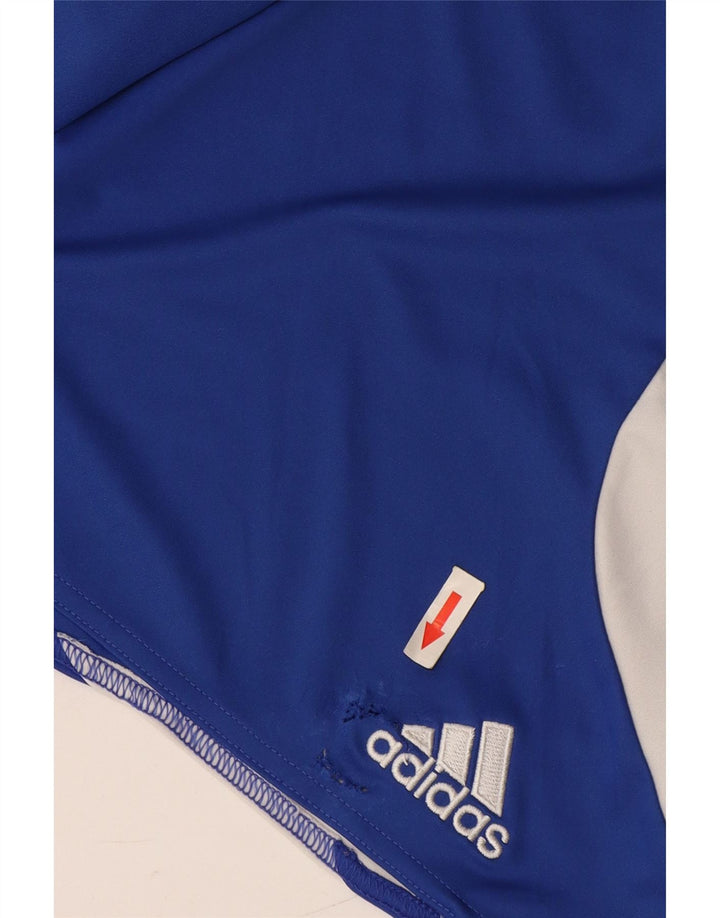 Męskie spodenki sportowe Adidas Climalite, średni niebieski, poliester z blokami kolorów