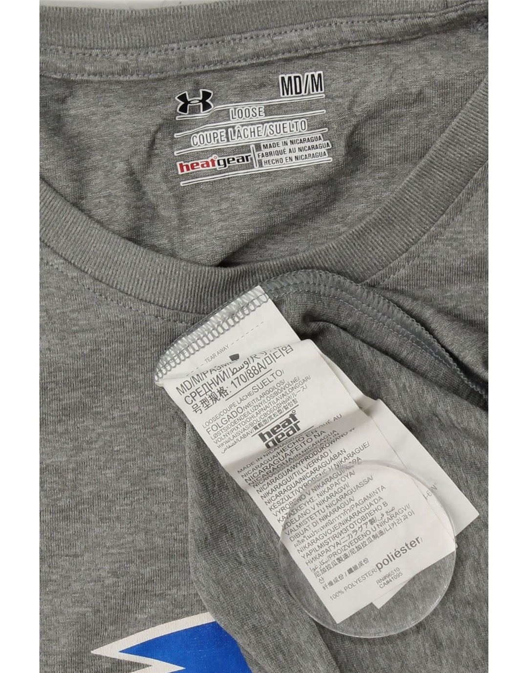 Męski T-shirt z grafiką UNDER ARMOUR Średni szary poliester