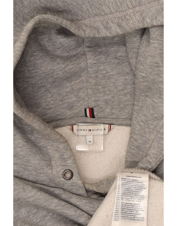 Damski sweter oversize z kapturem i grafiką TOMMY HILFIGER UK 14, średni szary