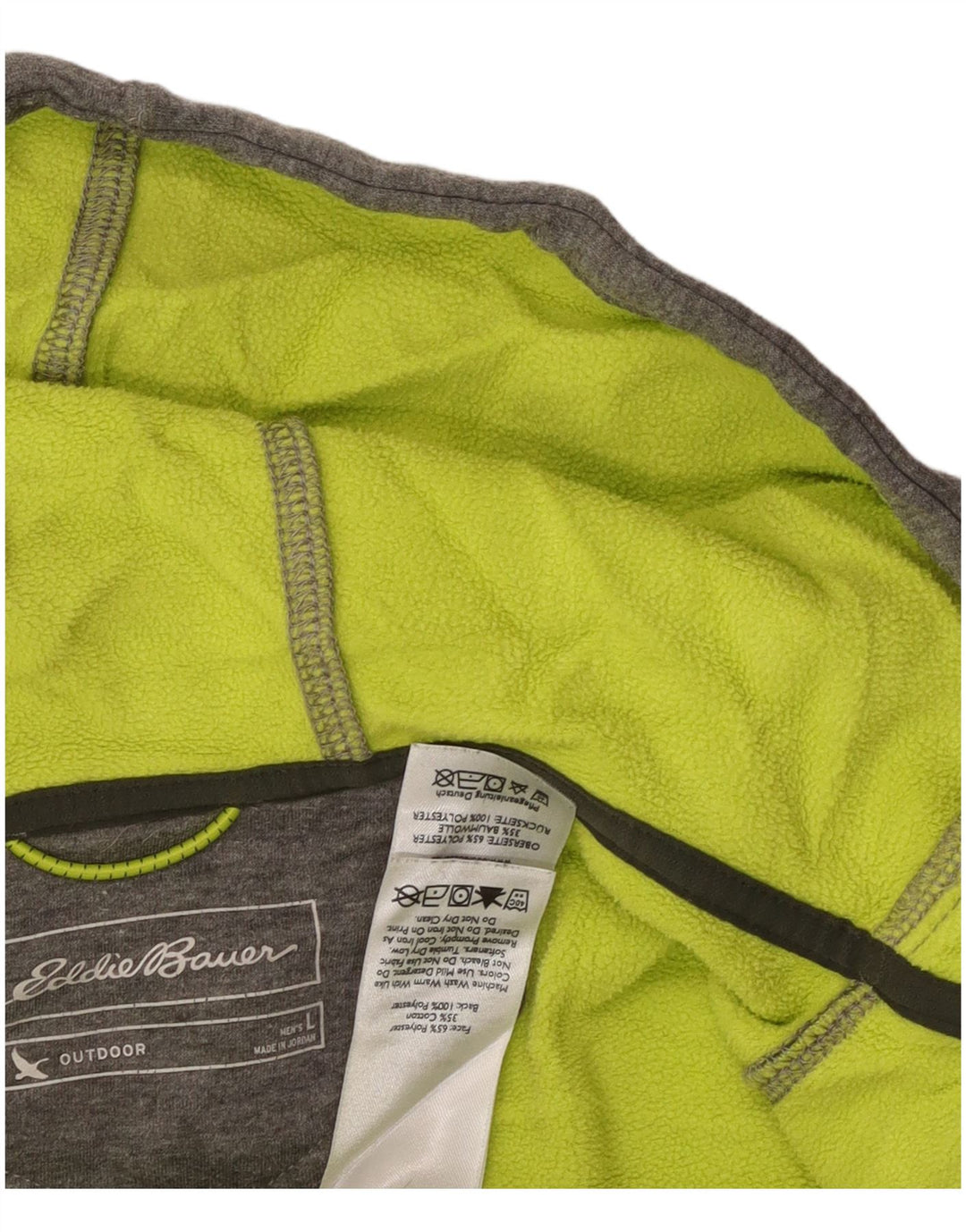 Męski sweter zapinany na zamek EDDIE BAUER, duży, szary poliester