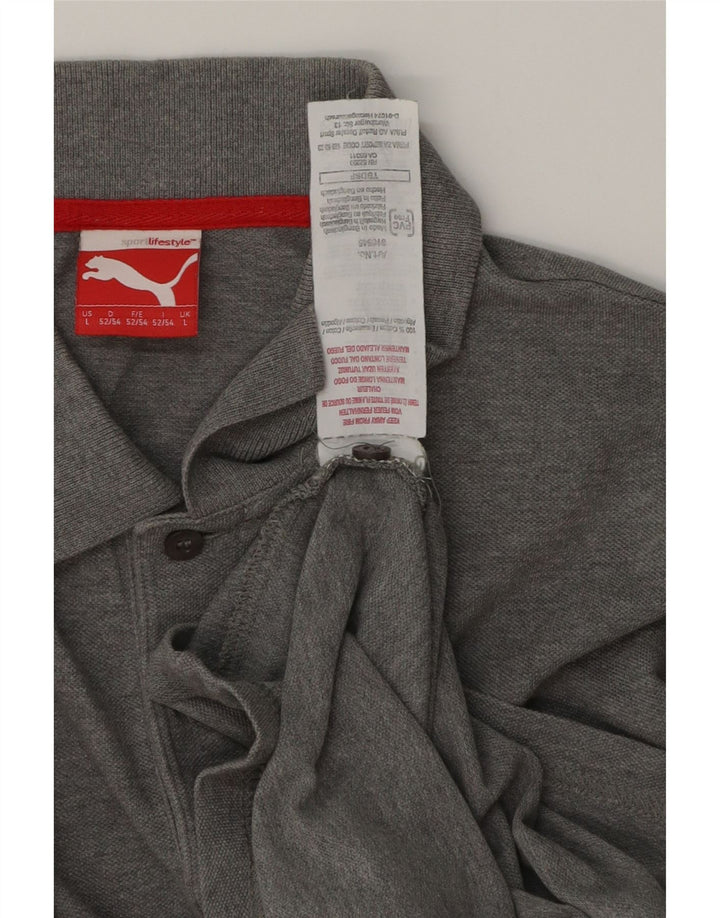 Męska koszulka polo Puma, duża, szara, bawełniana