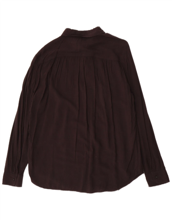 Damska bluzka koszulowa oversize Benetton UK 16, duża, czarna wiskoza
