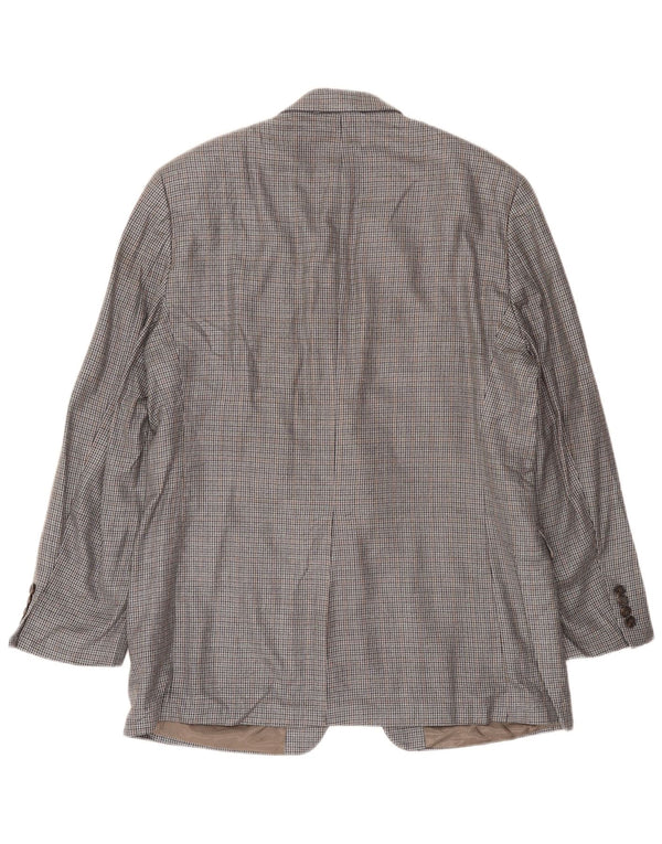 Ralph Lauren Męska marynarka zapinana na 2 guziki UK 42, duża, szara, jedwabna pepitka