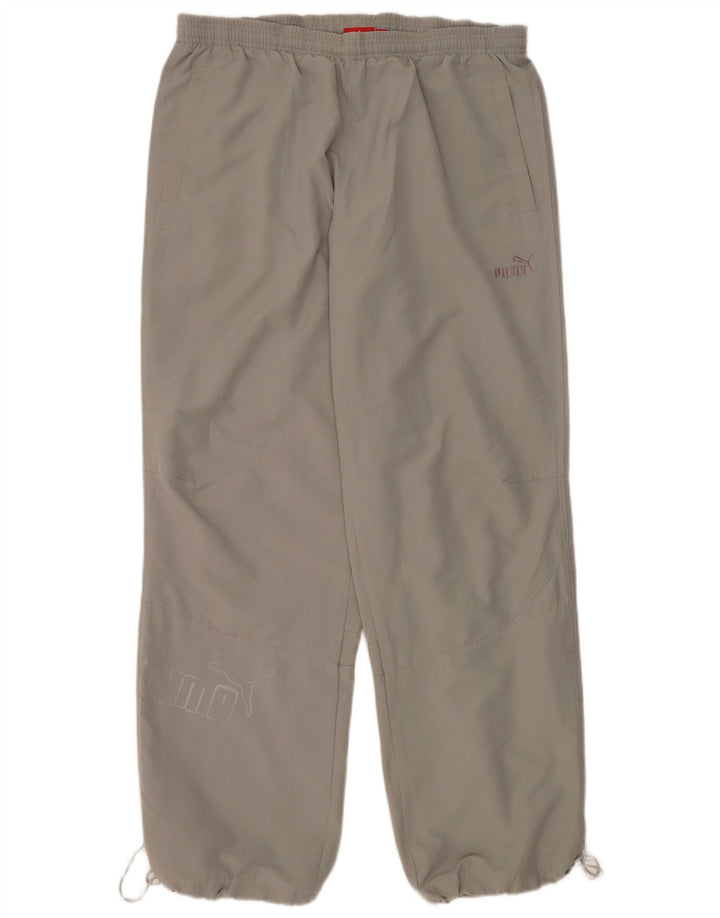 Męskie spodnie dresowe PUMA z grafiką, duże, szare, poliestrowe