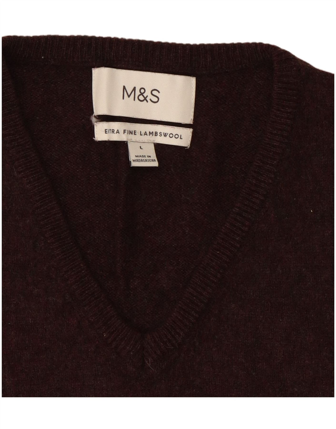 Marks & Spencer Męski podkoszulek z kamizelką, duży, brązowy, wełniany