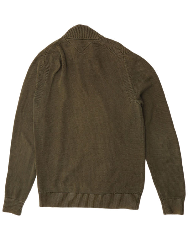 Męski sweter rozpinany Tommy Hilfiger XL, zielony, bawełniany
