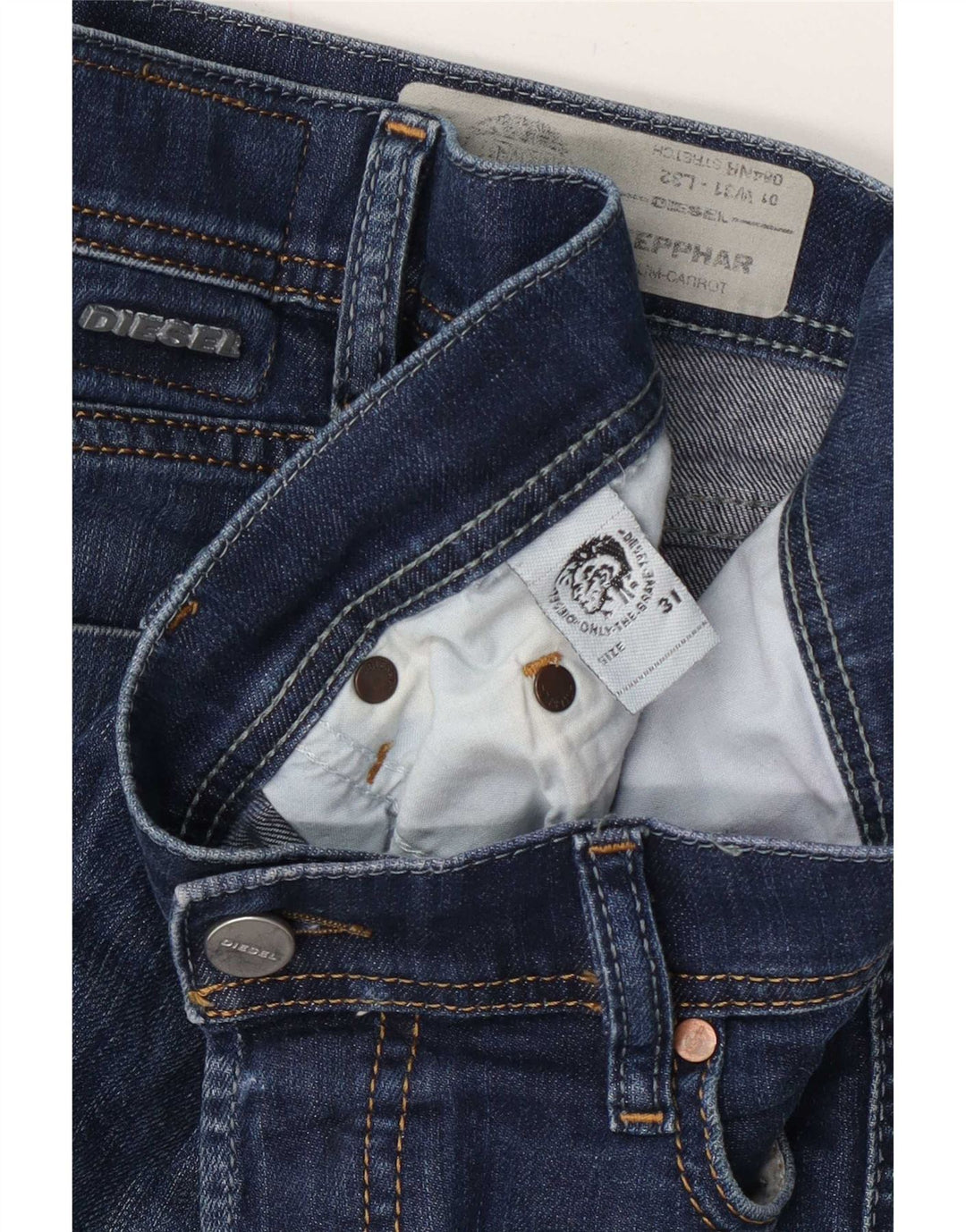 Diesel Męskie Tepphar Regular Carrot Slim Jeans W31 L32 Niebieski