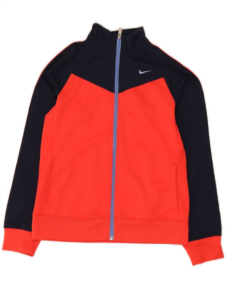 NIKE Girls Tracksuit Top Jacket 13-14 Years XL Red Colourblock Polyester Vintage Nike and Second-Hand Nike from Messina Hembry 