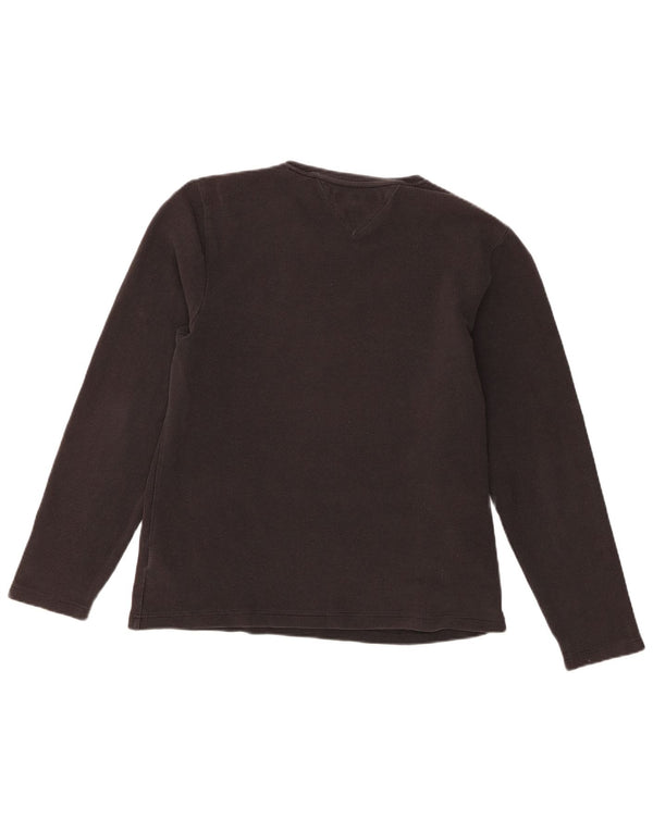 Damski top z długim rękawem Tommy Hilfiger UK 16, duży, czarny, bawełniany