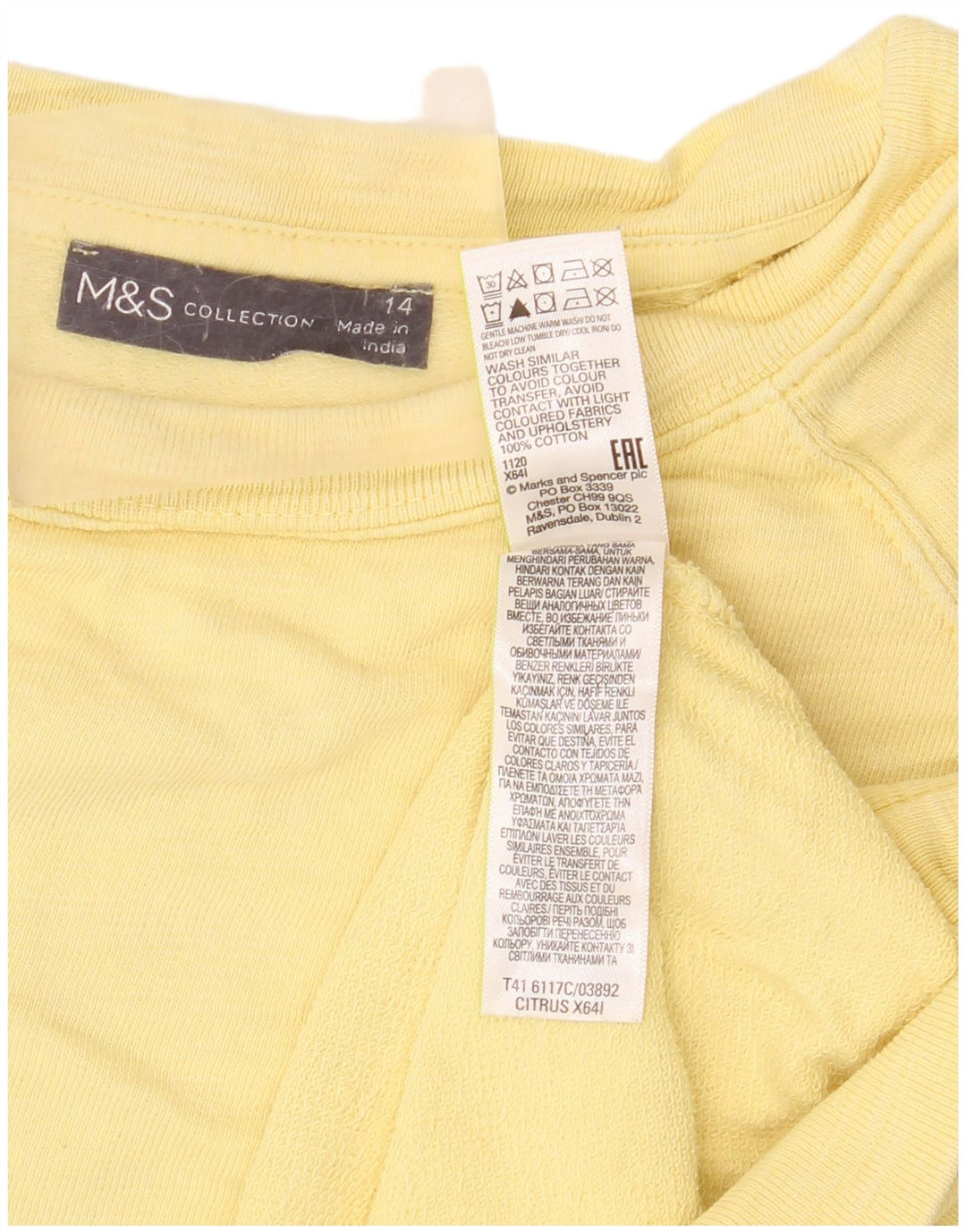 Damska bluza Marks & Spencer UK 14, duża, żółta bawełna