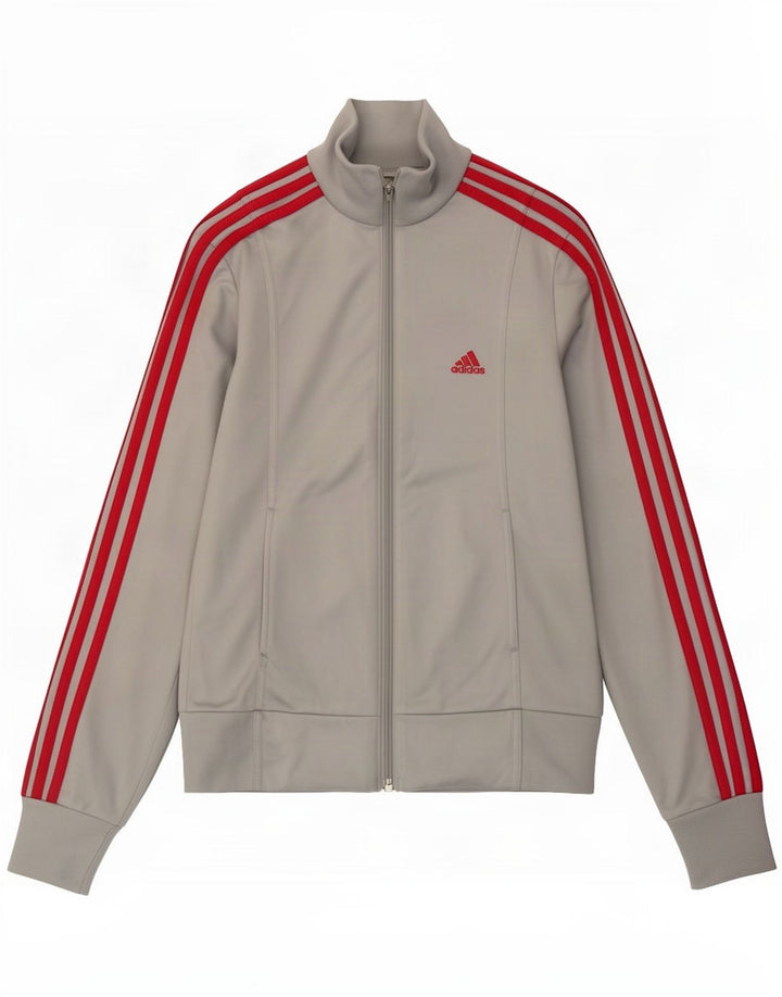 Damska kurtka dresowa Adidas UK 10, mała, szary poliester