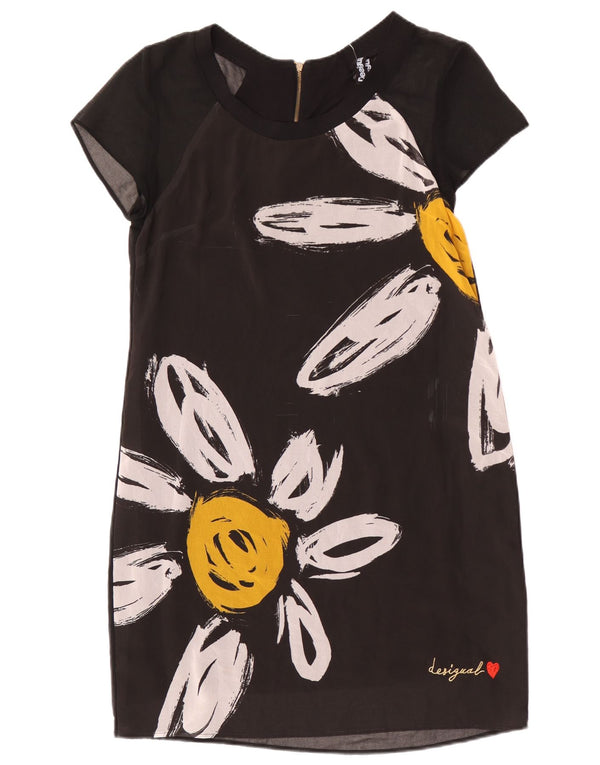 Damska sukienka z grafiką Desigual UK 14, duża, czarna w kwiaty