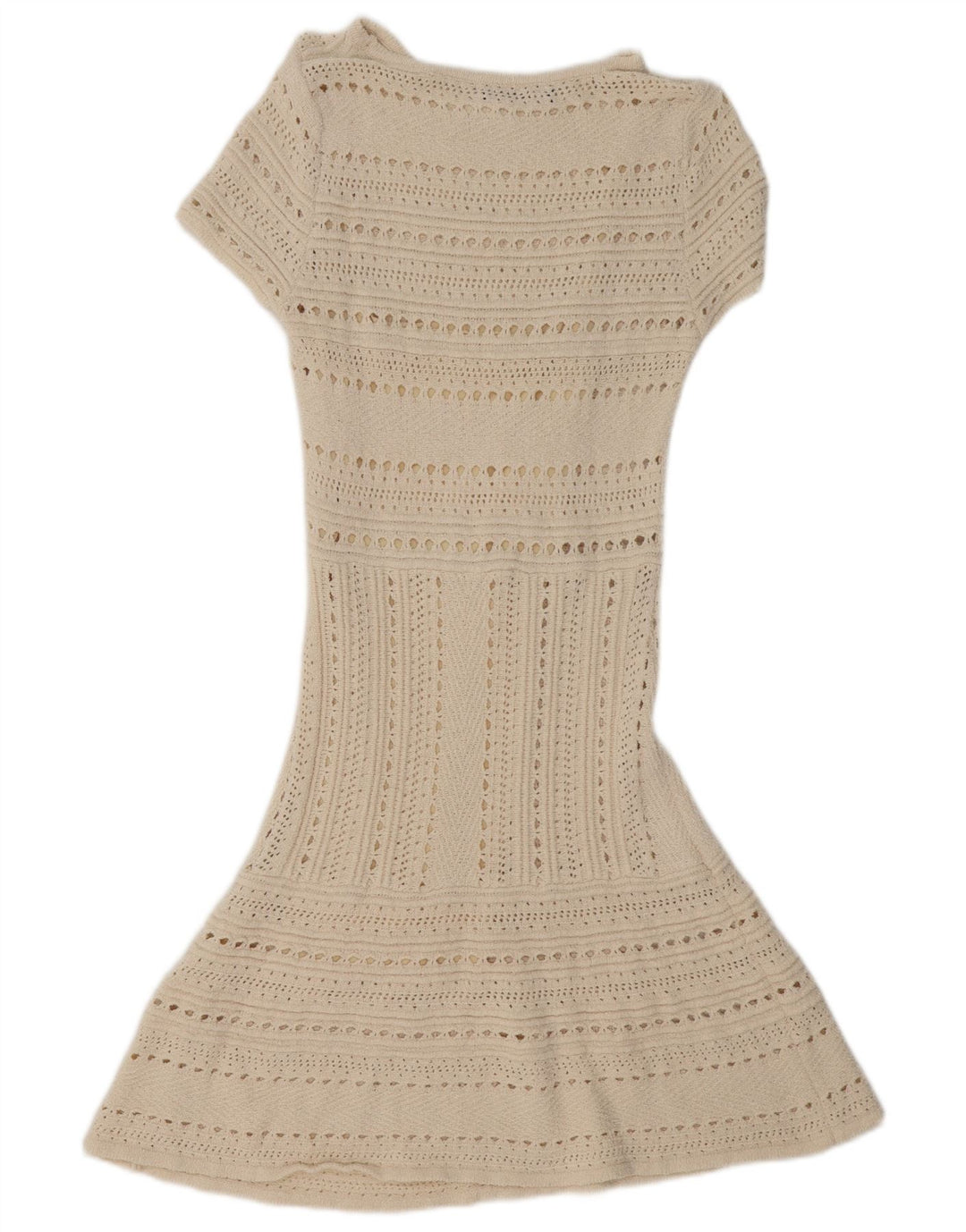 Damska sukienka z krótkim rękawem Zara, prześwitująca, UK 12, średnia w kolorze złamanej bieli