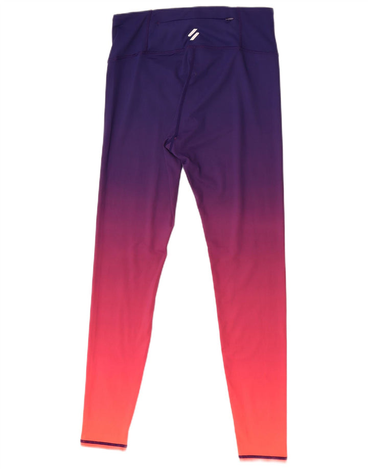 Damskie legginsy Superdry Graphic UK 12, poliester w kolorze średniofioletowym
