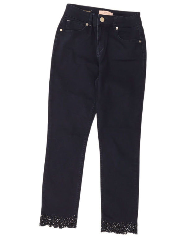Ted Baker Womens Cropped Jeans W26 L24 Navy Blue Floral Cotton