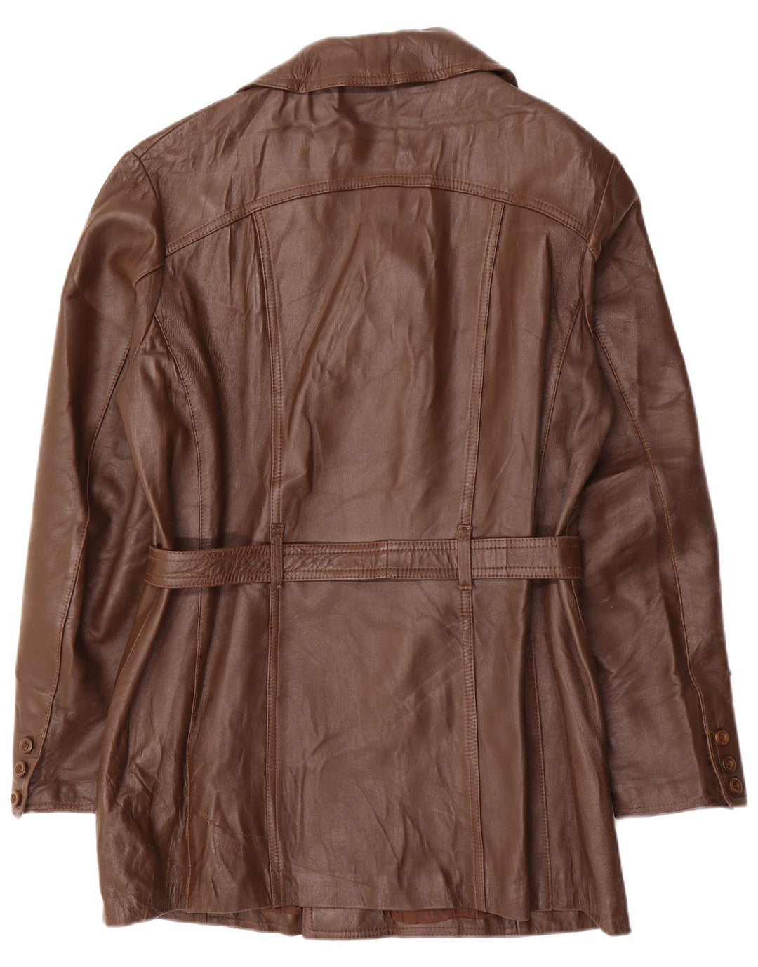 Męska kurtka skórzana z podwójnymi piersiami w stylu vintage IT 52 XL Brązowa skóra