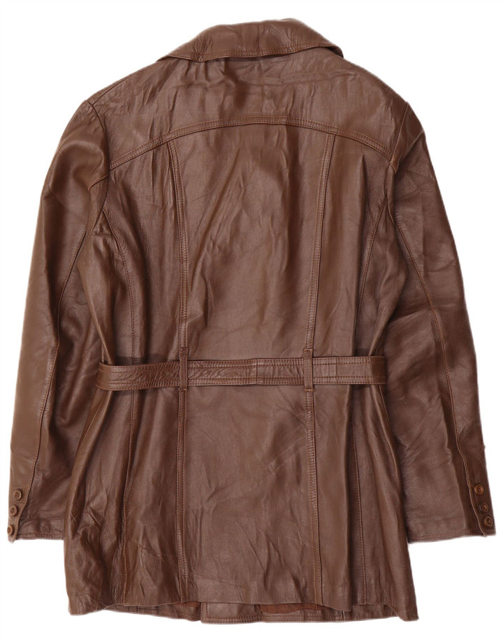 Męska kurtka skórzana z podwójnymi piersiami w stylu vintage IT 52 XL Brązowa skóra