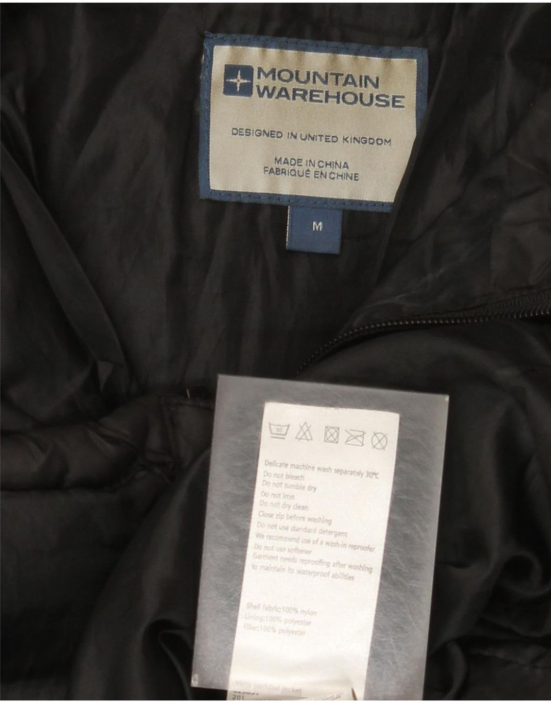 Męska ocieplana kurtka Mountain Warehouse UK 38, średni czarny nylon