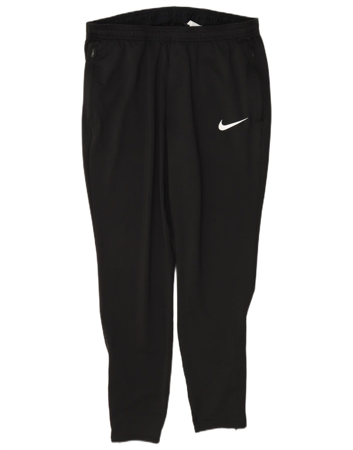 Męskie spodnie dresowe Nike Dri Fit Slim, duży czarny poliester z blokami kolorów