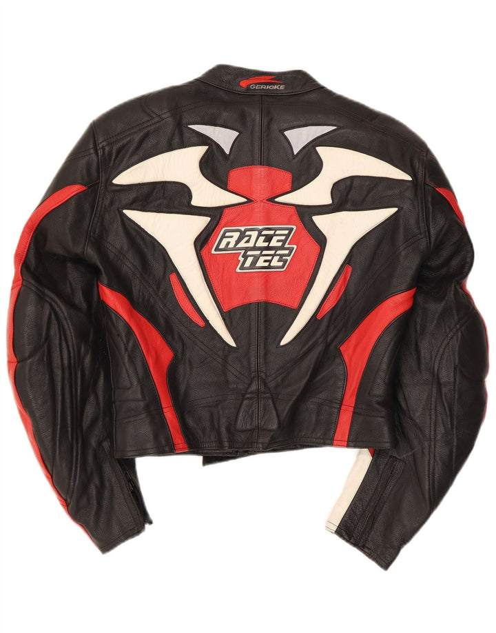 Gericke Damskie UK 8 Mała czarna skóra z blokami kolorów