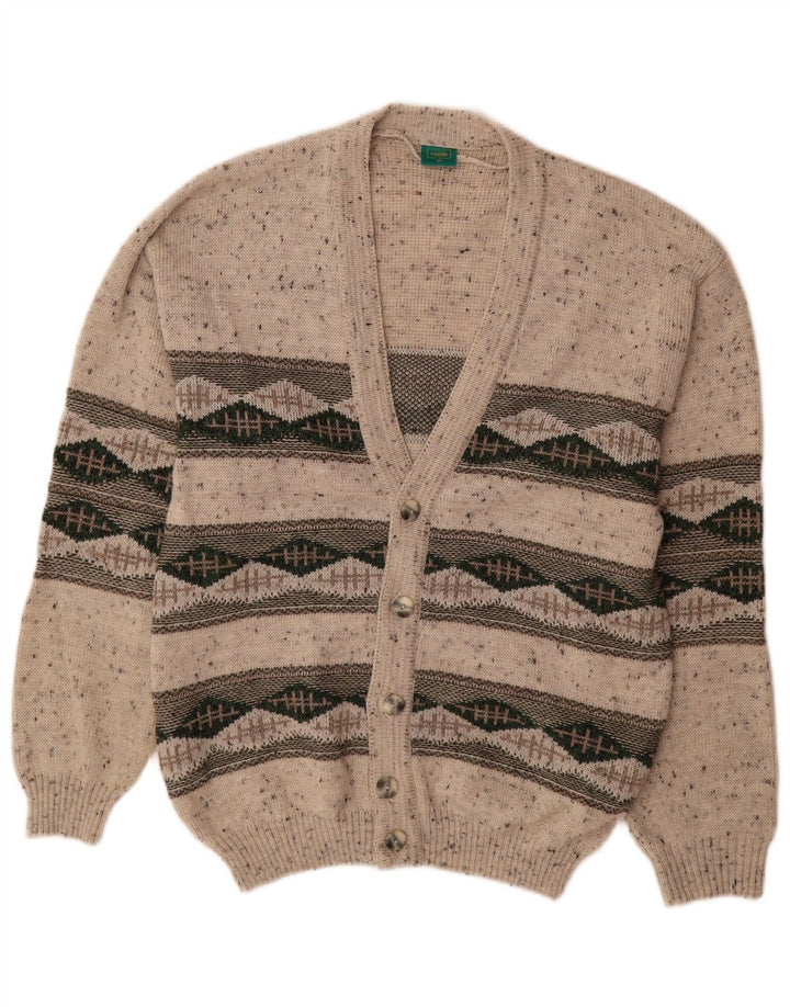 C&A Męski sweter Canda Cardigan Średni beżowy geometryczny akryl
