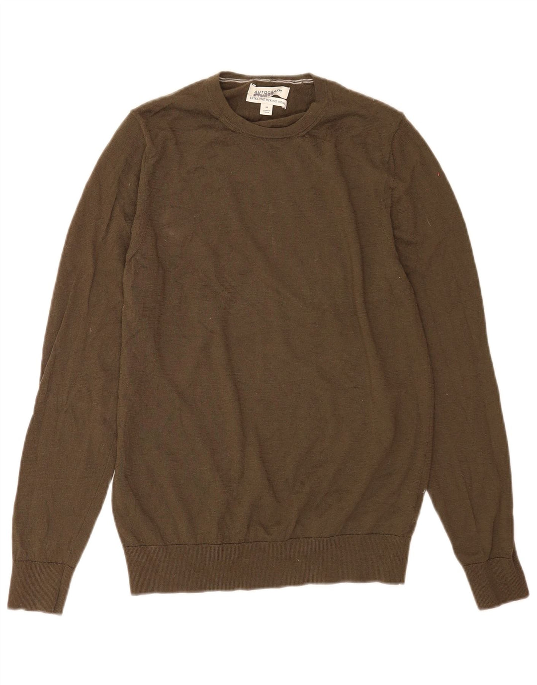 Marks & Spencer Damski sweter z okrągłym dekoltem, UK 14, średni khaki