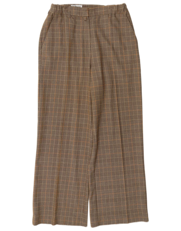 Damskie spodnie Chino Steilmann z szeroką nogawką UK 16 Large W32 L28 Beżowa kratka