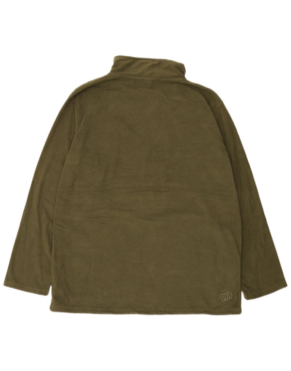 Męski, graficzny sweter polarowy XL w kolorze khaki, z poliestru w zwierzęce wzory